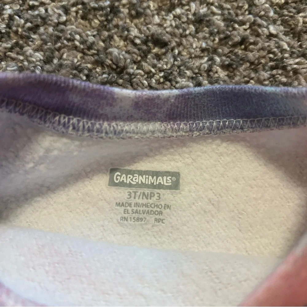 Garanimals 3T toddler girls pink purple tie dye sweat set matching sweatshirt